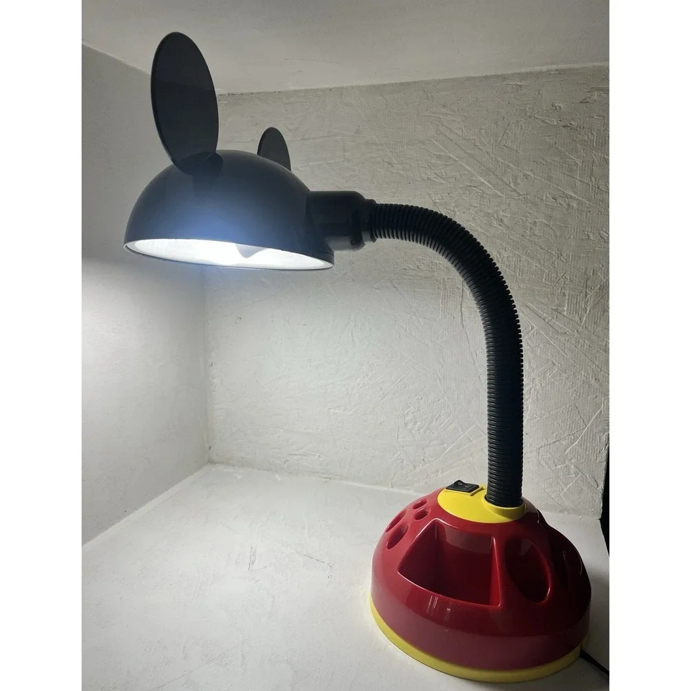 Vintage Disney Mickey Mouse Adjustable Gooseneck Desk Lamp with storage Carousel